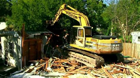 tearing down house with mini excavator|old house with mini excavator.